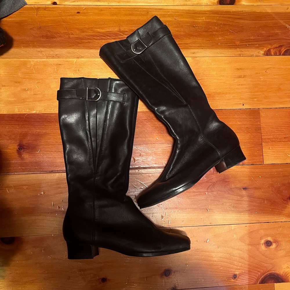Trotters leather black boots